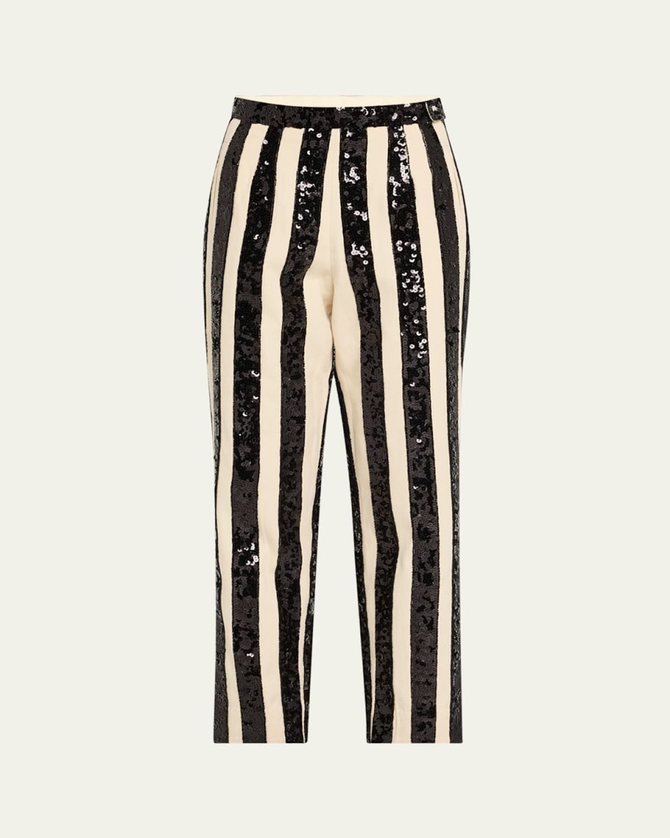 Grandstand Hall Stripe Sequined Trousers